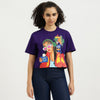 Round Neck Graphic Print Face Crop T-Shirt