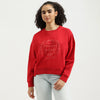 Round Neck Printed Emblem Sweatshirt