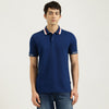 Relaxed Fit Polo Neck Solid Waffle Tipping T-Shirt