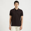 Relaxed Fit Polo Neck Solid Triblend Gold Tipping Pique T-Shirt