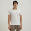 Regular Fit Polo Neck Textured Premium Self Structure T-Shirt