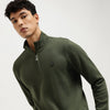 Relaxed Fit Spread Collar Solid Sweatshirt