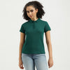Polo Neck Solid T-Shirt
