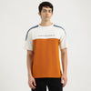 Boxy Fit Round Neck Shoulder Color Blocked T-Shirt