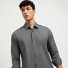 Slim Fit Spread Collar Solid Shirt