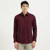 Slim Fit Spread Collar Solid Poplin Stretch Shirt