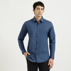 Slim Fit Spread Collar Solid Poplin Stretch Shirt