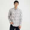 Regular Fit Semi-Cutaway Foliage Print Shirt
