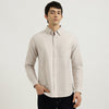 Regular Fit Button Down Solid Oxford Chambrey Shirt