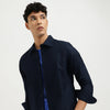 Regular Fit Spread Collar Solid Shirt
