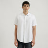 Relaxed Fit Spread Collar Solid Double Cloth Shirt