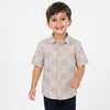 Relaxed Fit Spread Collar Geometric Print Shirt