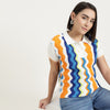Polo Neck Chevron T-Shirt