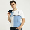 Men Regular Fit Polo Neck Colorblock T-Shirt