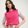 Women Round Neck Self Design Sweater
