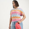 Round Neck Self Design Sweater
