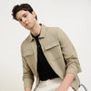Relaxed Fit Spread Collar Solid Jackets