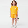 Girls Cropped Fit Round Neck Solid Rick Rack Lace T-Shirt
