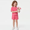 Girls Cropped Fit Round Neck Solid Rick Rack Lace T-Shirt