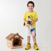 Dog Print Round Neck Graphic Print Boys Tshirt