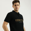 Men Relaxed Fit Polo Neck Embroidered T-Shirt