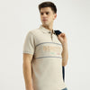 Men Relaxed Fit Polo Neck Embroidered T-Shirt