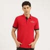 Men Relaxed Fit Polo Neck Embroidered T-Shirt