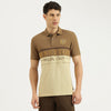 Men Regular Fit Polo Neck Colorblock T-Shirt