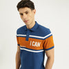 Men Regular Fit Polo Neck Colorblock T-Shirt