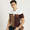 Men Regular Fit Polo Neck Colorblock T-Shirt