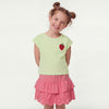 Girls Cropped Round Neck Solid T-Shirt