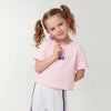 Girls Cropped Round Neck Graphic Print T-Shirt