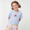 Girls Cropped Round Neck Graphic Print T-Shirt