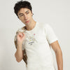Relaxed Fit Round Neck Typographic Print T-Shirt