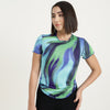 Round Neck Swirl Print T-Shirt
