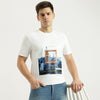 Men Relaxed Fit Round Neck Graphic Print T-Shirt