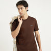 Dog Print Relaxed Fit Round Neck Patch T-Shirt