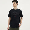 Boxy Fit Round Neck Embroidered T-Shirt
