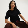 Round Neck Solid Hem Multicolor Branding T-Shirt