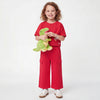 Girls Cropped Round Neck Solid T-Shirt