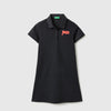 Girls Regular Fit Polo Neck Solid Dress