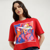 Women Round Neck Graphic Print T-Shirt