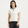 Polo Neck Self Design T-Shirt