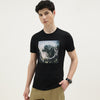 Regular Fit Round Neck Graphic Printed T-Shirt