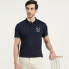 Regular Fit Polo Neck Typography Printed T-Shirt
