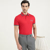 Regular Fit Polo Neck Solid T-Shirt