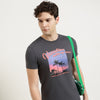 Regular Fit Round Neck Graphic Print T-Shirt