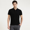 Relaxed Fit Polo Neck Checkered T-Shirt