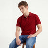 Regular Fit Polo Neck Patterned T-Shirt