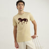 Regular Fit Round Neck Applique T-Shirt